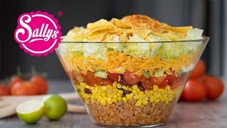 Mexikanischer Partysalat  Taccosalat  Nachosalat  Partyrezept  Sallys Welt [upl. by Mena]