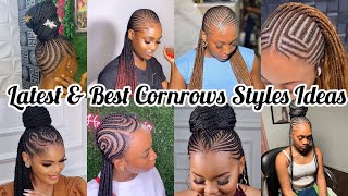 ‼️BEST amp Latest Cornrows Styles Ideas Fo All Black African women 🔥cornrows [upl. by Nehepts332]