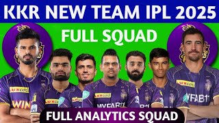 KKR NEW TEAM SQUAD IPL 2025 FULL PLAYING 11 TATA IPL SEASON 18 KOLKATA KNIGHT RIDERS SQUAD [upl. by Ytsihc]