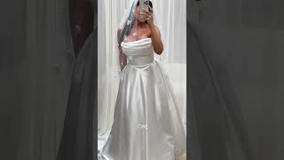 Which veil is the perfect match for Cassidy SatinWeddingDress BridalLook2024 VeilPerfection [upl. by Noami159]