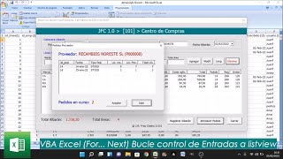 VBA Excel Bucle For Next Código de control de entradas en Listview para evitar duplicidades [upl. by Gilpin547]