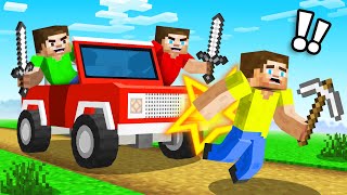 HUNTERS vs SPEEDRUNNER With CARS Minecraft [upl. by Yadahs395]