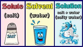 Solute solvent and solution  What are solute and solvent  What is a solution with examples [upl. by Nnaeel]