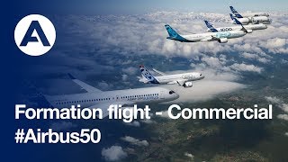 Airbus Commercial Aircraft formation flight 50year anniversary [upl. by Llehsor854]