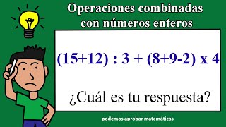 Operaciones combinadas con números enteros [upl. by Aidiruy370]