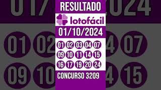 LOTO FACIL hoje  01102024  ACUMULADA  4 MILHÕES  Resultado concurso 3209 [upl. by Ransell]