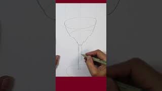 How to draw a wine glass quick and easy drawing lesson for beginners Drawing ellipses [upl. by Toole510]