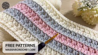 EXCEPTIONAL Crochet Pattern for Beginners ⭐️ SUPER EASY amp FAST Crochet Stitch for Blankets and Bags [upl. by Auqenahs]