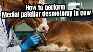 How to perform Medial petallar desmotomy in cow  upper fixation of patella [upl. by Alael]