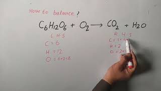 balancing C6H12O6O2CO2H2O  how to balance respiration reaction [upl. by Shiau]