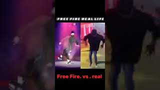 Real life dance vs free fire dance [upl. by Novyert932]