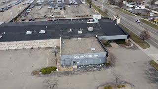 Abandoned Remains Metropolitan Lincoln Mercury Drone Footage Garden City Michigan [upl. by Nairbo]