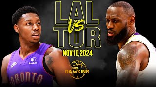 Los Angeles Lakers vs Toronto Raptors Full Game Highlights  Nov 10 2024  FreeDawkins [upl. by Lonergan]