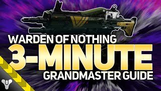 WARDEN of NOTHING FARM  3Minute Grandmaster Guide destiny2 grandmasternightfall [upl. by Esekram]