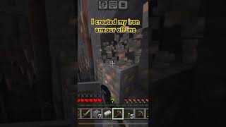 I created my iron armour offline for my survival worldgamingshorts minecraft gaming viralshorts [upl. by Safko]