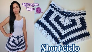 Short cielo tejido a crochet todas las tallas  tejidos joss ropa [upl. by Mehalick]