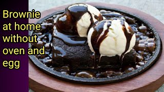 How to make brownie without oven in tamilsizzling browniehot brownie eggless brownie in tamil [upl. by Adis129]