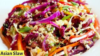 crunchy Asian slaw without mayonnaise  salad recipes  Easy Asian slaw recipe [upl. by Cooley]