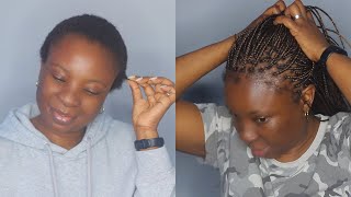 Braiding My Super Short Natural Hair [upl. by Henning]