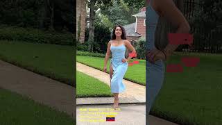 🇻🇪 Venezuelan Model Stuns in a Sexy Stylish Blue Maxi Dress 👗🔥 venezuela outfit fashion dress [upl. by Hirsch]