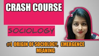 Emergence of sociology  origin  meaning in Hindi [upl. by Phenice]