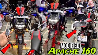 TVs Apache RTR 160 4v modification  Apache Modified  RTR 160 modified [upl. by Ahsinel846]