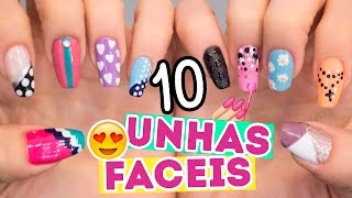 10 UNHAS DECORADAS MUITO FÁCEIS PARA INICIANTES 2  Jana Taffarel [upl. by Nnylecyoj]