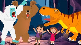 were going on a Bear hunt vs Dinosaur hunt vs Yeti hunt  Preschool Songs [upl. by Hgielrak]