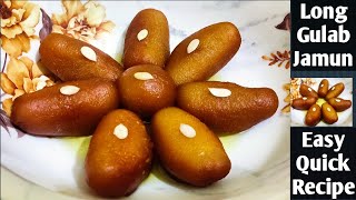 Long Gulab JamunGulab Jamun RecipeLambe gulab jamunHow To Make Gulab jamun RecipeGulab jamun [upl. by Alderson]