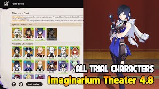 Imaginarium Theater 48  All Trial Characters  First Clear [upl. by Allemac386]