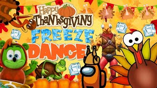 Turkey Freeze Dance  Thanksgiving Please Dont Move Song  Turkey Dance Freeze  PhonicsMan Fitness [upl. by Skylar]