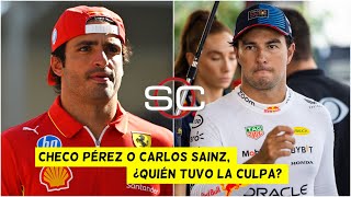 CHECO PÉREZ PIERDE PODIO tras POLÉMICO ACCIDENTE con Carlos SAINZ en GP de Azerbaiyán  SportsCenter [upl. by Ahsenit]