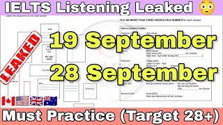 IELTS Exam listening Predictions  19 September 28 September 2024  Very Hard IDP Listening Test [upl. by Mitman]