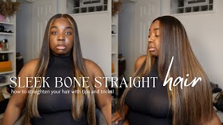 How to Get Super Straight Hair  My Full Routine amp Tips [upl. by Saberio]