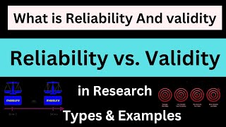 what is Reliability and Validity  Reliability vs Validity in Research  Types  Examples [upl. by Ehcrop]