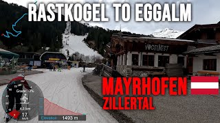 4K Skiing Mayrhofen Rastkogel to Eggalm  Pistes 63 64 65 75 Zillertal Austria GoPro HERO11 [upl. by Ocire110]