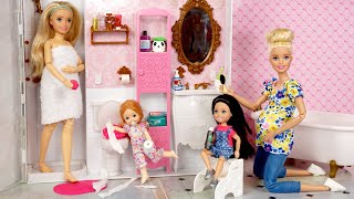 Barbie Doll Family New House Morning Routine [upl. by Euqinorev]