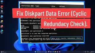 Fix Diskpart Data Error Cyclic Redundancy Check [upl. by Keriann]