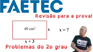 FAETEC  20232024 REVISÃO Problemas do 2o grau [upl. by Synned293]