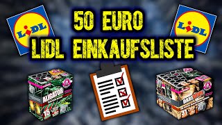 LIDL FEUERWERK EINKAUFSLISTE 202324 💥📝 50 EURO [upl. by Mapes]