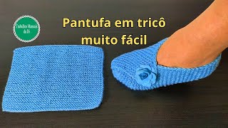 Como Fazer uma Pantufa em Tricô Muito Fácil – Tutorial Passo a Passo [upl. by Chelsie215]