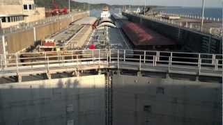 Barge Moving Through Kentucky Dam Lock System [upl. by Alboran826]