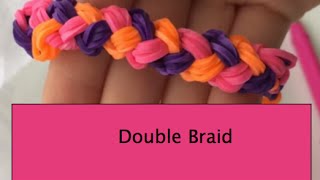 How To Make A Double Braid Bracelet On One Rainbow Loom  Hard [upl. by Eidolem211]