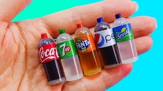 5 DIY MINIATURE DRINK IDEAS  CocaCola Pepsi etc Realistic Hack and Craft [upl. by Eserehs97]