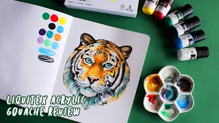 LIQUITEX ACRYLIC GOUACHE REVIEW ★ TIGER SPEED PAINTING ★ [upl. by Paapanen]