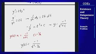 Differential Equations  Existence and Uniqueness Theory  Example Problem [upl. by Tomas]