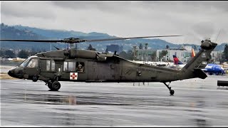 UH60 Blackhawk StartUp amp Takeoff in the Rain US Army Military Helicopter [upl. by Haorbed414]