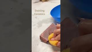 Staining with Iron Oxide ceramic ceramicsart pottery ceramicart clay potteryart shortvideo [upl. by Novaelc]