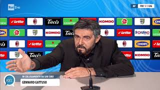 Il mister Gennaro Gattuso in collegamento Ubaldo Pantani  Quelli che il calcio 02122018 [upl. by Sharai]