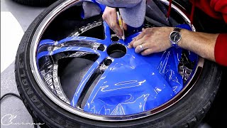 15 minutes How To Wrap Wheel Faces Like A Pro Using Gloss Riviera Blue To Match The Car [upl. by Woodley]